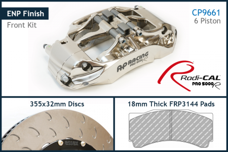 AP Racing by Essex Radi-CAL ENP Competition Brake Kit (Front CP9661/355mm)- Porsche 981 and 718 Boxster & Cayman