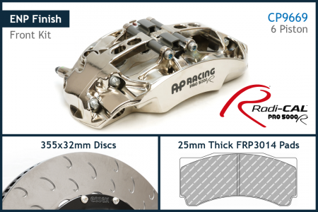 AP Racing by Essex Radi-CAL ENP Competition Brake Kit (Front CP9669/355mm)- Porsche 981 and 718 Boxster & Cayman