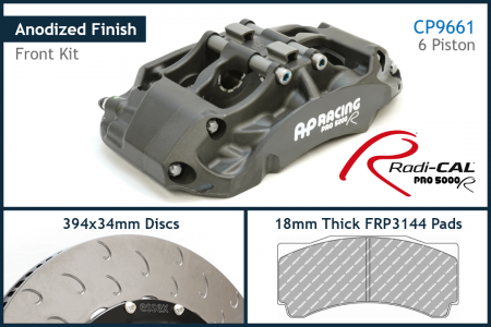 AP Racing by Essex Radi-CAL Competition Brake Kit (Front 9661/394mm)- McLaren Centerlock Wheels (620R/Senna)