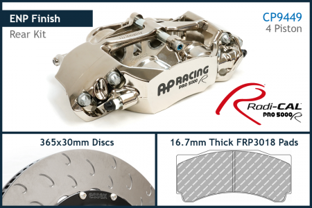 AP Racing by Essex Radi-CAL ENP Competition Brake Kit (Rear CP9449/365mm)- Porsche 997 GT3