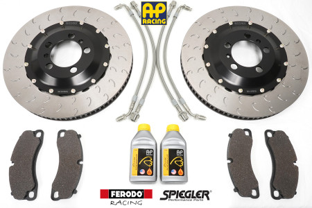 Essex Brake Pad, Line, Fluid, and 2-piece Disc Bundle (Front 380x34mm)- Porsche 991 Turbo, 997 Turbo S, Cayman GT4 Iron